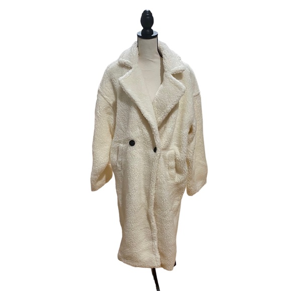 Jackets & Blazers - Mid Length Oversized Double Breasted Teddy Coat